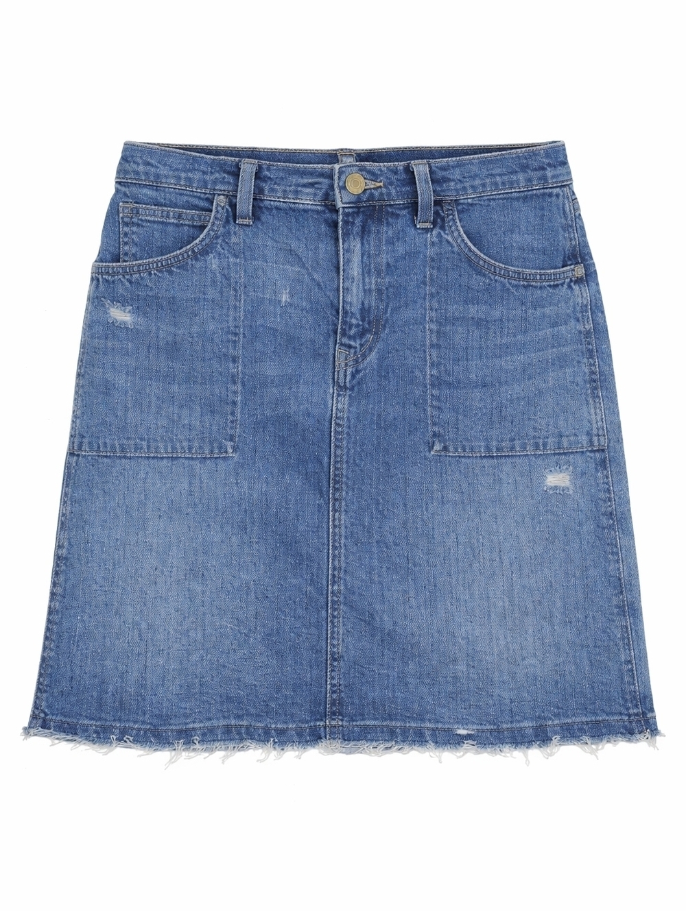 MADEWELL Distressed Casual Utility Denim Mini Skirt, Released Hem Size 29 - Picture 2 of 16